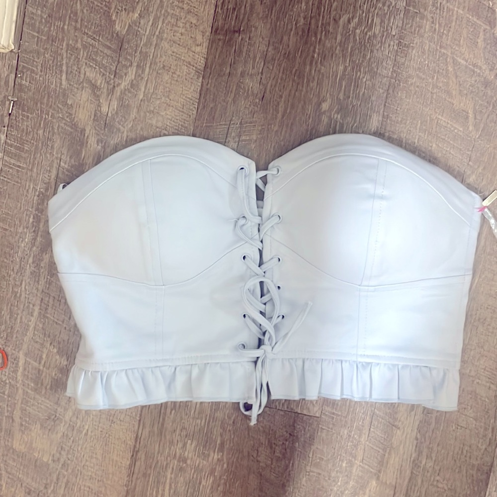 Super down crop tube top